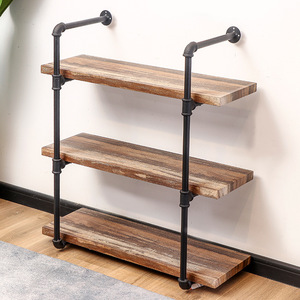 Water pipe wall <b>shelf</b>, living room display <b>shelf</b>, wall-mounted storage <b>rack</b>, custom wrought iron wall bracket, wall-mounted - Product Image 3