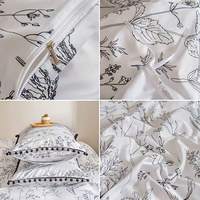 Ensemble de housse de couette en microfibre tuftée, résistante aux taches, luxueuse, respirante, douce au toucher, de qualité supérieure, pour appartement de vacances