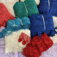 Garniture étroite en dentelle brodée en polyester personnalisée, multicolore