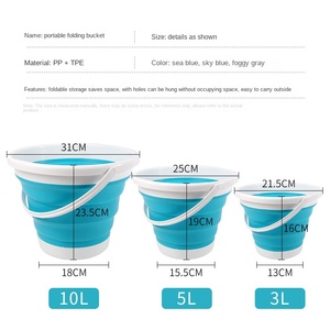 Seau de rangement en plastique, <span class=keywords><strong>pour</strong></span> le <span class=keywords><strong>Camping</strong></span>, la pêche, le mur, la voiture, Portable, personnalisé, de haute qualité, 50 unités, 2022 - Product Image 5