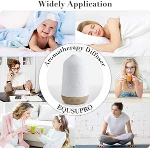 美しい手作りセラミック製アロマディフューザー 超音波式アロマ加湿器 7色<span class=keywords><strong>LED</strong></span>ライト付き 100ml ホームデコレーション - Product Image 6