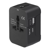 Adaptateur de voyage universel avec USB C, chargeur mural tout-en-un pour le monde entier avec adaptateur de prise secteur pour les États-Unis, l'UE, le Royaume-Uni et l'Australie