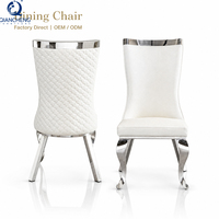 QIANCHENG Dubai Hotel Exklusiver Luxus Esszimmerstuhl mit Hoher Rückenlehne Küche Weißes Leder Silla Comedor für Schwergewichtige Personen