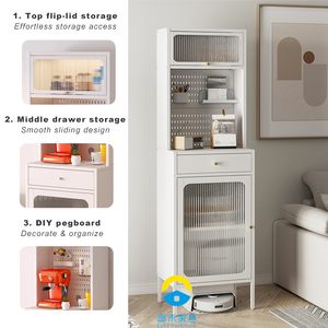 Mueble Moderno de Acero para Guardar el Robot Aspirador con Puertas de Vidrio - Mueble para el Hogar que Ahorra Espacio - Product Image 3