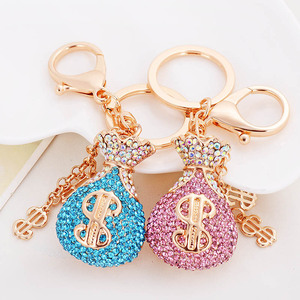 Bolsa de la Suerte con Dijes de Diamantes de Imitación, Colgante Metálico para Llavero - Product Image 1