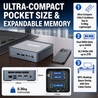 Mini ordinateur pas cher, processeur AMD Ryzen 5 R5 5600H, 8 Go 16 Go, AMD Ryzen 7 R7 5800U, ordinateur de bureau de jeu Win10, mini PC