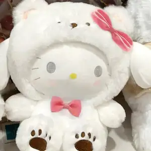 Neue niedliche Sanrioo Melodie Kuromi Kitty-Puppe meistverkaufte Anime- und Cartoon-Figur Plüschpuppen Mädchen Geschenke Kinderspielzeug