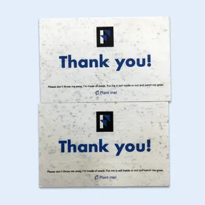 Cartão de agradecimento em papel para sementes, serviço ecológico de impressão de cartões com nome para uso comercial