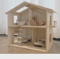 Maison de poupée miniature en bois à construire soi-même pour enfants, jouet éducatif pour filles et garçons