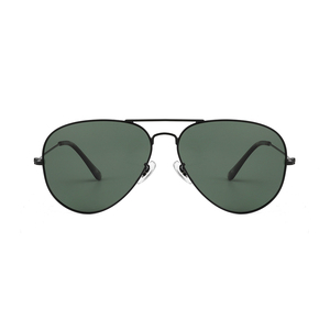 Pilot <b>Sunglasses</b> Black <b>Frame</b> Green Polarized Lenses Full Rim UV400 Protection Unisex <b>Round</b> Style Adult Driving Use - Product Image 1