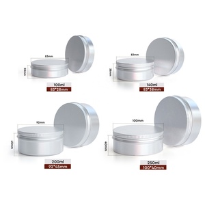 100ml 250ml <b>Aluminum</b> Body Cream Jar, Empty Cosmetic Cream Jar with Lid, Moisturizer Lotion Tin <b>Container</b> for Skin Care Packaging - Product Image 2
