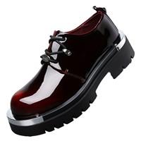 Chaussures habillées décontractées pour hommes, grandes tailles 39-48, à bout rond, à lacets, basses, à semelle épaisse et tendance