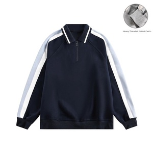 I produttori di abbigliamento hanno un senso di Design autunnale personalizzato con mezza cerniera 360 grammi di <span class=keywords><strong>felpa</strong></span> a maniche lunghe con cappuccio alla moda - Product Image 2