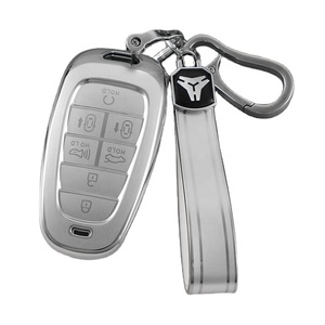 Funda de llavero de TPU de arena movediza plateada para Hyundai Elantra Sonata Kia Forte Optima Spectra Protector accesorios de funda de llave de coche - Product Image 1