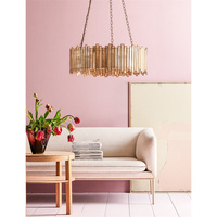 Lustre LED personnalisé en laiton avec panneau en verre mercure de luxe, hauteur réglable, pour la maison, l'hôtel, la villa, le salon