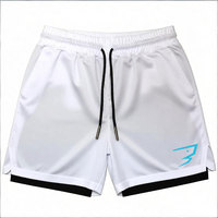   Shorts de sport pour homme 5.0, à cordon de serrage, tricotés, respirants, séchage rapide, taille haute, double couche, pour la gym, le jogging, la course à pied et l'entraînement