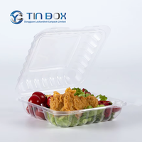 Récipients alimentaires en plastique jetables micro-ondables couvercles restauration rapide à emporter boîtes à déjeuner pour collations soupe salade fruits motif carré