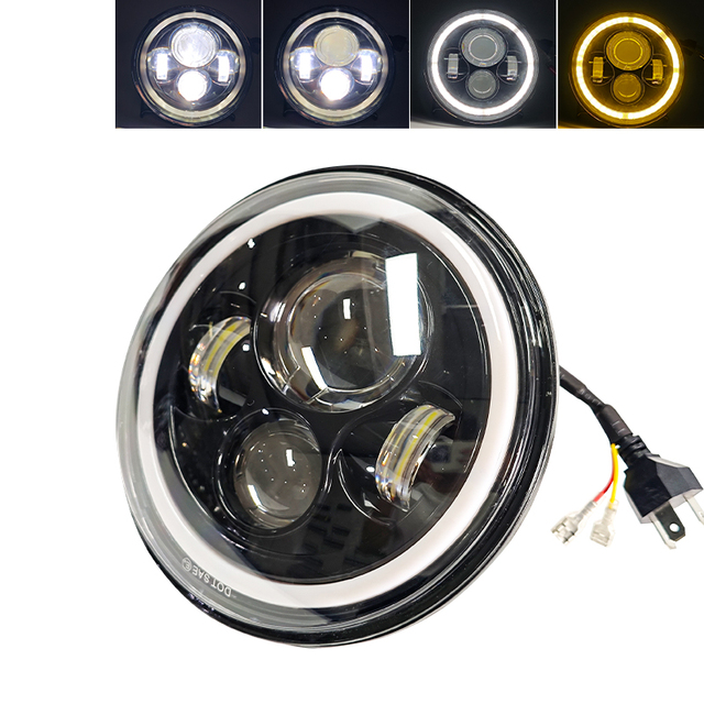 7 Inch Black Housing LED Headlight with H/L Beam 50W Auto LED Light for Motorcycle & Tractor Car Light Accessories