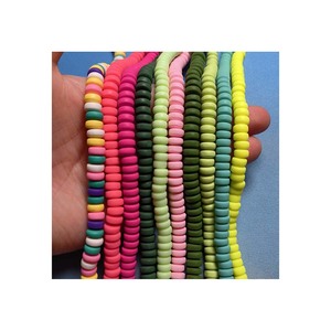 Perles rondes en pâte polymère mates, 50 pièces, en forme d'abaque, perles d'espacement amples pour la fabrication de bijoux, Bracelets, colliers - Product Image 1