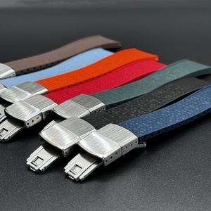 Bán Buôn Thời Trang Sang Trọng Bướm Clasp 19Mm 21Mm Mới Cao Su Dây Đeo Đồng Hồ 18Mm 20Mm 22Mm Fkm Khảm Cts Ban Nhạc Đồng Hồ - Product Image 2