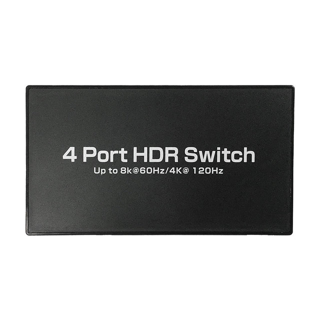 2.1V 8KHDMI Switcher 4X1Supporting 8K, 1080P, 4Kx2K resolutions with remote control, metal casing