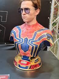 Statua Busto di Iron Spider-Man, Personaggio <span class=keywords><strong>Marvel</strong></span> Supereroe, Scultura in Resina per Decorazione - Product Image 3