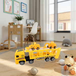 Ensemble de véhicules jouets à friction à inertie de <span class=keywords><strong>dessin</strong></span> <span class=keywords><strong>animé</strong></span> pour enfants <span class=keywords><strong>tracteur</strong></span> en plastique remorque conteneur <span class=keywords><strong>camion</strong></span> pour aventures de transport imaginatives - Product Image 5