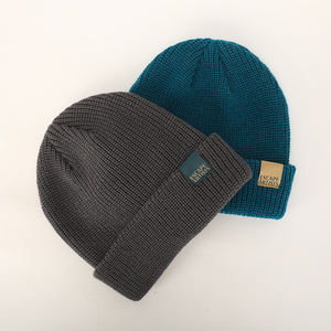 Bonnet d'hiver en tricot de coton uni, broderie personnalisée, couvre-chef tendance et chaud, chapeaux en tricot à la mode - Product Image 4