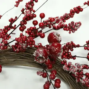 DY45027 décoration murale Simulation de couronne de fruits en mousse rouge pour Bouquet de fleurs de mariage fabriqué en chine