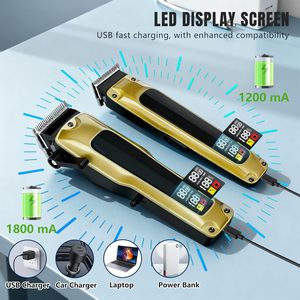 Cortadora de Pelo Eléctrica Inalámbrica Profesional con Pantalla LED, Batería de 1800 mAh, Cuchilla de Cerámica y Carcasa de Plástico para Uso Doméstico - Product Image 4