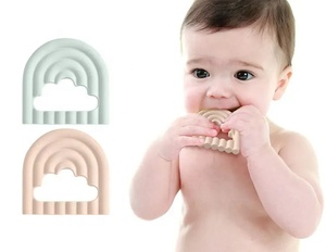 Conception personnalisée Moule de dentition arc-en-ciel de qualité alimentaire en silicone <span class=keywords><strong>pour</strong></span> bébé Jouet de dentition en caoutchouc à mâcher <span class=keywords><strong>pour</strong></span> bébé - Product Image 2