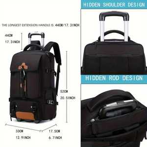 Tas Troli Baru 2026 Dengan Roda Kapasitas Besar Tas Duffel Perjalanan Multifungsi Ransel Beroda Portabel Ransel Bisnis - Product Image 4