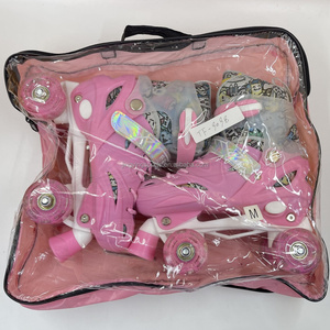 <span class=keywords><strong>Pattini</strong></span> in linea a doppia fila per bambini principianti, scarpe da pattinaggio regolabili a quattro ruote per ragazzi e ragazze - Product Image 4