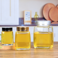 Bocaux en verre vides, pot à miel en verre avec couvercle, pot à miel vide à vendre