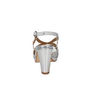 Sandali con Tacco Cinzia per Donna, Plateau Argento con Cinturino a T, Scarpe da Matrimonio - Product Image 3