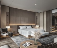 Ensembles de chambre à coucher contemporains et personnalisés de qualité hôtelière, ensemble complet de meubles, lit king size, tête de lit design pour appartement