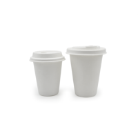 Couvre-gobelets jetables 100 % compostables et biodégradables en bagasse de canne à sucre pour gobelets à café chaud/froid de 8 oz, pour les fêtes