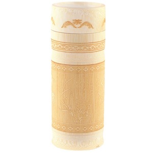 Tasse à eau en bambou gravée, plus haute et plus épaisse, boîte à thé, artisanat sculpté, décoration pour salon/gîte, souvenir touristique - Product Image 2