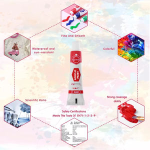 12 Colores Pinturas Acrílicas No Tóxicas para Manualidades, Set para Artistas, Niños y <span class=keywords><strong>Principiantes</strong></span>, Pintura Acrílica en Aerosol - Product Image 4