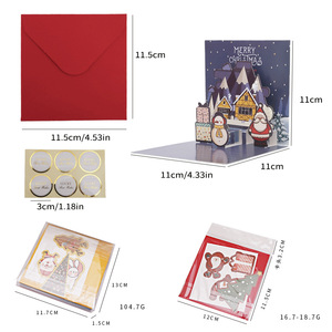 Biglietti d'Auguri 3D Pop-up Natalizi con Scena Invernale Montagna e Neve, Babbo Natale, Area Vuota per Scrittura, Vendita all'Ingrosso - Product Image 5