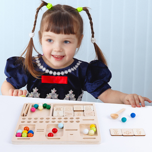 Montessori Clip hạt trò chơi số phù hợp với câu đố toán học đếm học tập hỗ trợ giảng dạy Đồ chơi giáo dục cho bé trai bé gái - Product Image 5