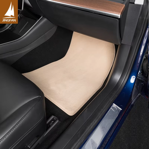 พรมปูพื้นรถยนต์หรูหราสีเบจ ไนลอนแท้ทั้งชุด <span class=keywords><strong>ราคา</strong></span>โรงงาน สำหรับรถยนต์เทสล่า รุ่น <span class=keywords><strong>3</strong></span>/รุ่น X กันน้ำและกันลื่น - Product Image 3