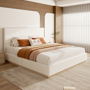 Elegant Clean Profile <strong>Bedroom</strong> <strong>Unit</strong> with a Long Upright Back Plane and Short Base for Classic Home Decor Sourcing - Product Image 1
