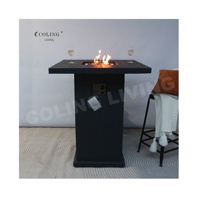 Table brasero en forme de baril de whisky, chauffage extérieur au propane 55000 BTU, style rustique pour villa et cour
