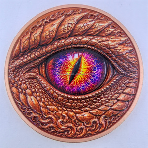 Koin Tantangan Grosir Tembaga Bulat 5oz Koin Berwarna Relief Tinggi 3D Naga Cantik Mata Naga Koin Bullion untuk Koleksi - Product Image 6