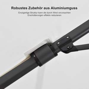 300X300 cm Twist Cantilever <span class=keywords><strong>Parasol</strong></span> 360 ° Manivelle Inclinable <span class=keywords><strong>Grand</strong></span> Cadre En Aluminium Rotation À 360 ° Jardin Cour - Product Image 5