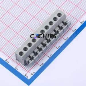 MX235-5.0-10P-GY01-Cu-A Spring Terminal Block Through hole Component (THT),P=5mm Connector 1x10P 5mm Gray Through Hole - Product Image 1