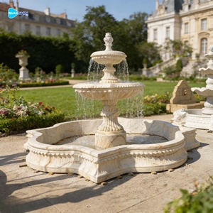 Fontane da Giardino in Marmo Bianco Scolpite a Mano, Grandi Statue in Pietra per Decorazione Esterna Personalizzata - Product Image 6
