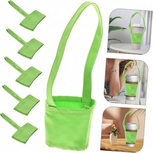 Support de tasse en tissu de coton personnalisé, porte-gobelet en toile, pochette de transport pour bouteille et tasse avec votre propre logo – Meilleure vente à prix abordable - Product Image 4