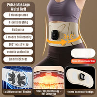 Elektrischer Lendenwirbelstützgürtel mit Heizfunktion, Bauchmassagegerät, Wärmekompresse, Mikrostrom-Puls Fitness Taillenmassagegerät